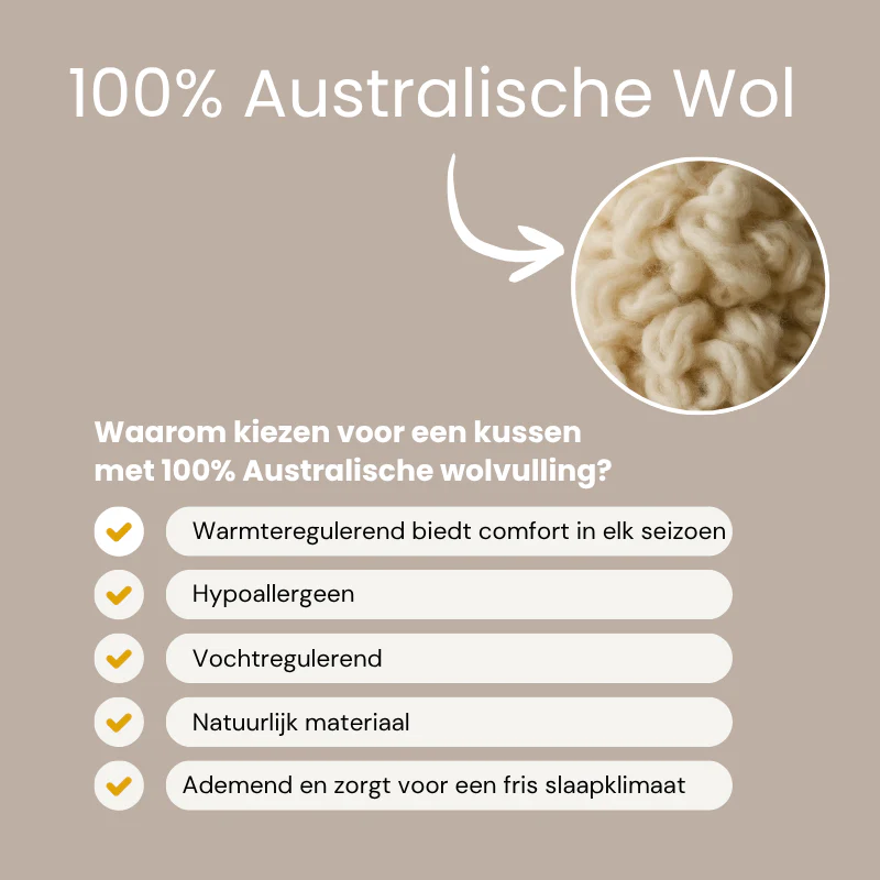 Hoofdkussen - 100% Australische Wol - Image 3