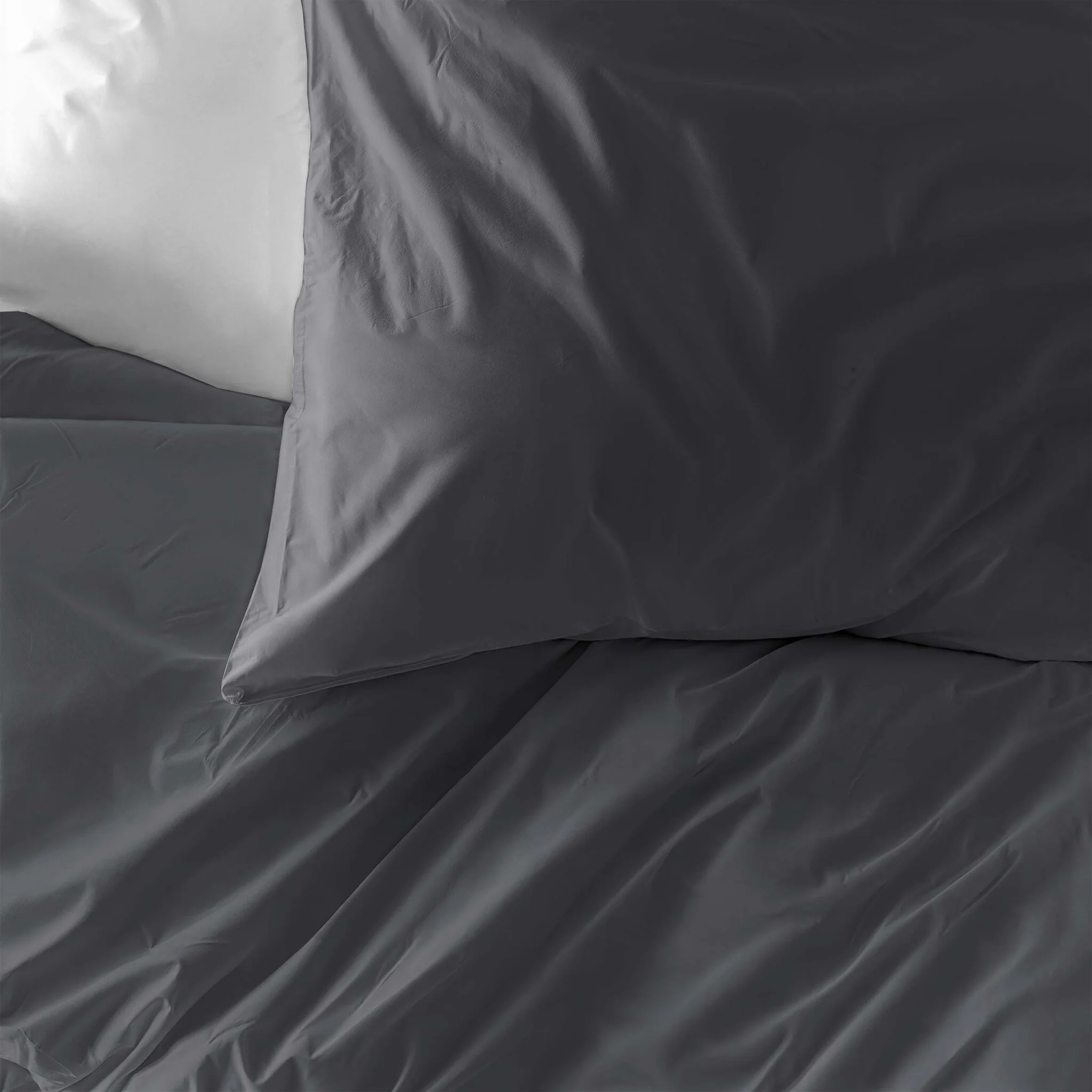 Dekbedovertrek Katoen Flanel - Uni - Antraciet - Image 3