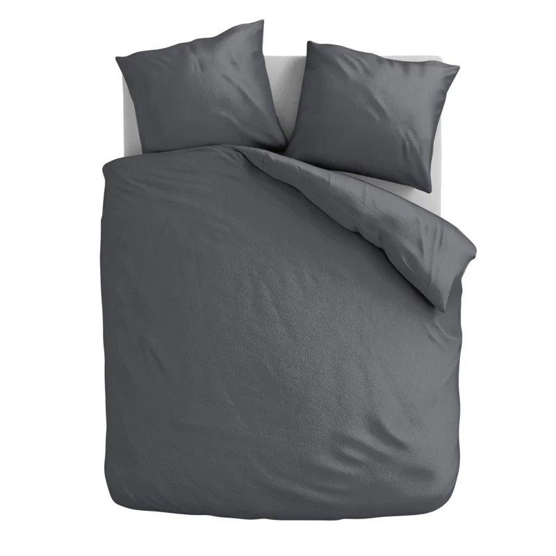 Dekbedovertrek Katoen Flanel - Uni - Antraciet - Image 7