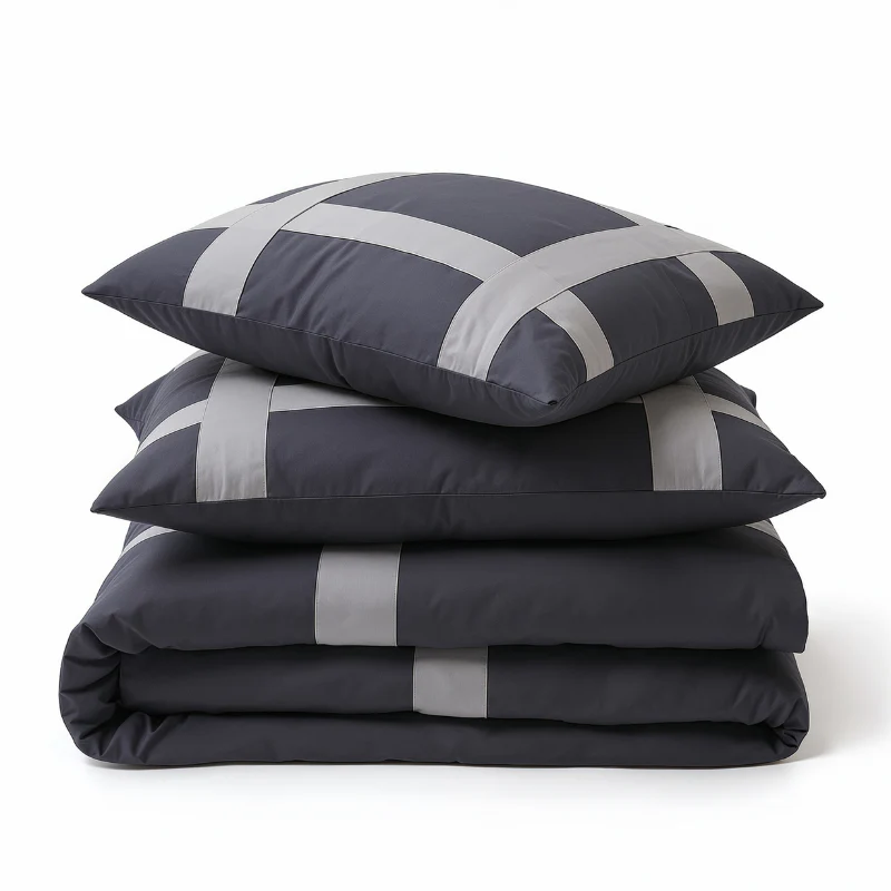 Dekbedovertrek Percale-Katoen - Hotel Alberto - Antraciet/Grijs - Image 6