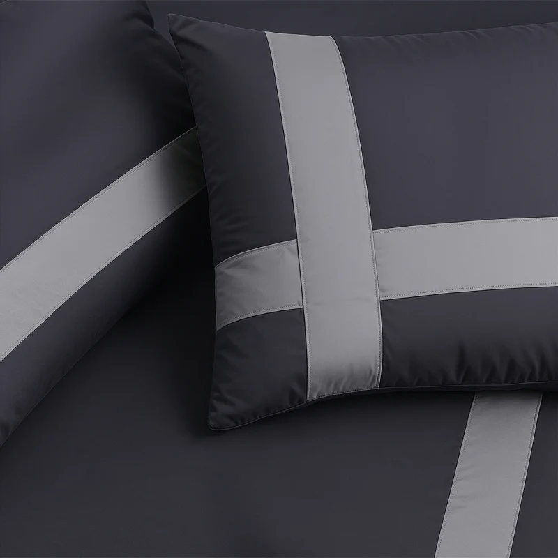 Dekbedovertrek Percale-Katoen - Hotel Alberto - Antraciet/Grijs - Image 7