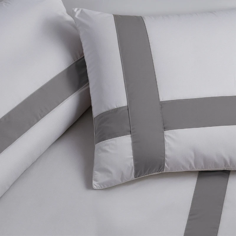 Dekbedovertrek Percale-Katoen - Hotel Alberto - Wit/Grijs - Image 4