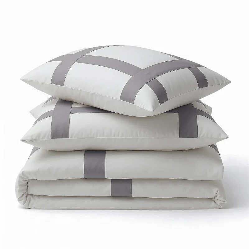 Dekbedovertrek Percale-Katoen - Hotel Alberto - Wit/Grijs - Image 7