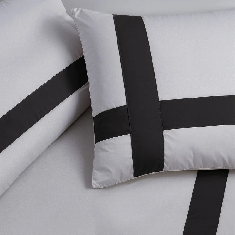 Dekbedovertrek Percale-Katoen - Hotel Alberto - Zwart/Wit - Image 4