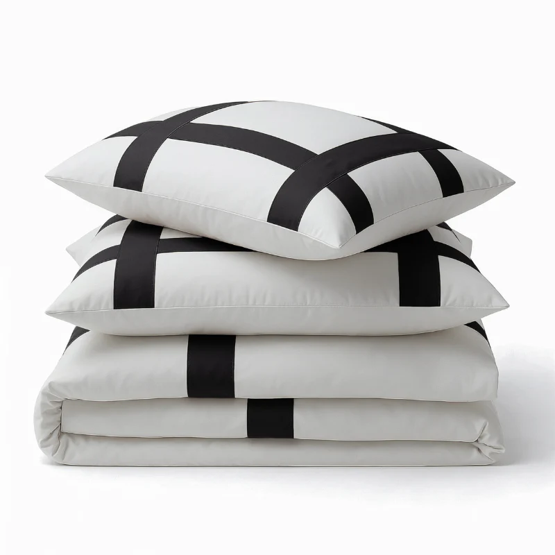 Dekbedovertrek Percale-Katoen - Hotel Alberto - Zwart/Wit - Image 6