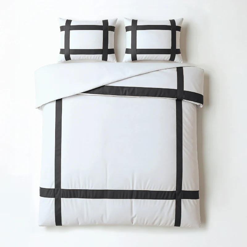 Dekbedovertrek Percale-Katoen - Hotel Alberto - Zwart/Wit - Image 7