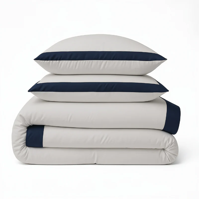 Dekbedovertrek Percale-Katoen - Hotel Emilio - Beige/Navy - Image 5