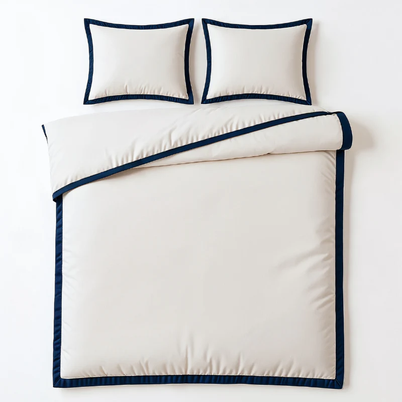 Dekbedovertrek Percale-Katoen - Hotel Emilio - Beige/Navy - Image 6