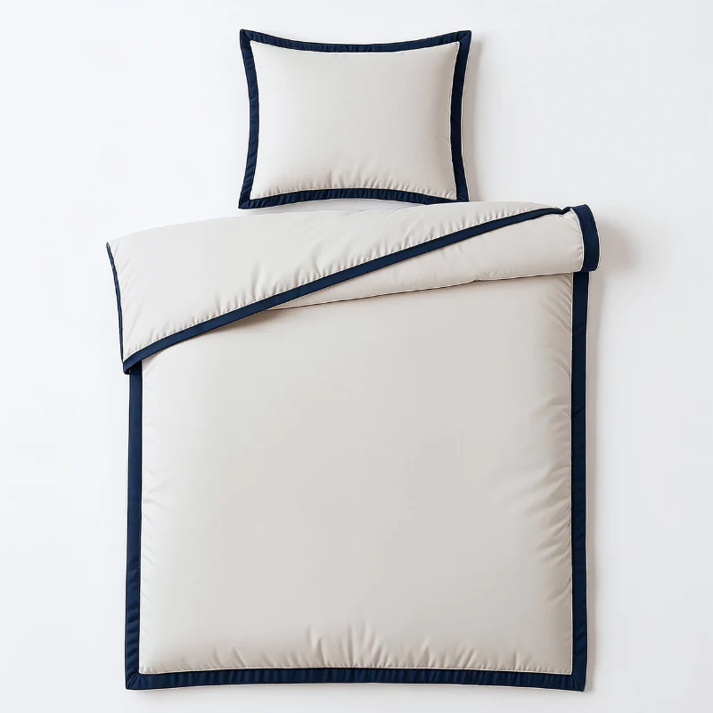 Dekbedovertrek Percale-Katoen - Hotel Emilio - Beige/Navy - Image 7