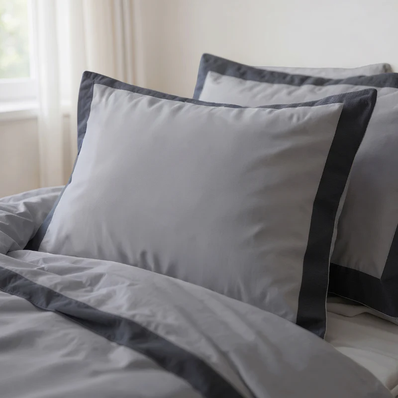 Dekbedovertrek Percale-Katoen - Hotel Emilio - Grijs/Zwart - Image 3