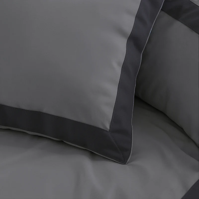 Dekbedovertrek Percale-Katoen - Hotel Emilio - Grijs/Zwart - Image 4