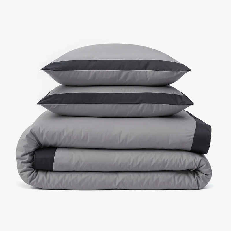 Dekbedovertrek Percale-Katoen - Hotel Emilio - Grijs/Zwart - Image 6