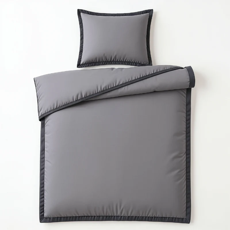 Dekbedovertrek Percale-Katoen - Hotel Emilio - Grijs/Zwart - Image 7