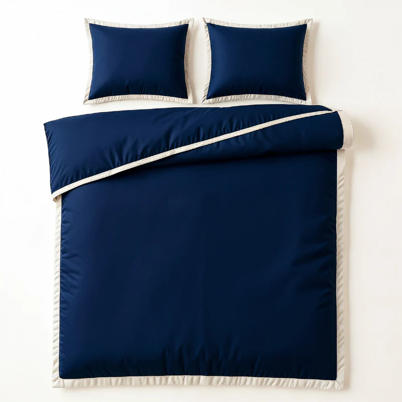 Dekbedovertrek Percale-Katoen - Hotel Emilio - Navy/Wit - Image 3