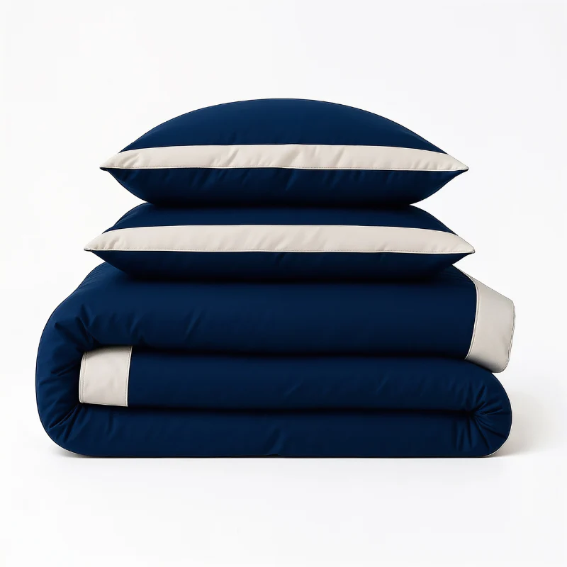 Dekbedovertrek Percale-Katoen - Hotel Emilio - Navy/Wit - Image 4