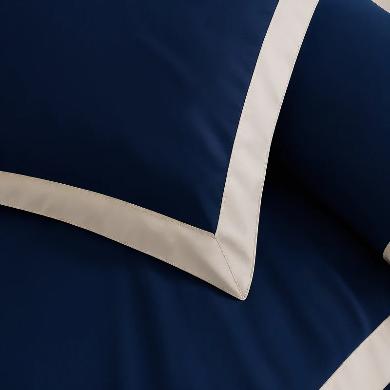 Dekbedovertrek Percale-Katoen - Hotel Emilio - Navy/Wit - Image 5