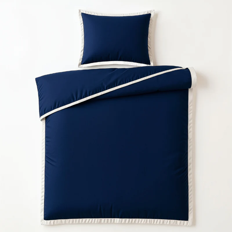 Dekbedovertrek Percale-Katoen - Hotel Emilio - Navy/Wit - Image 7