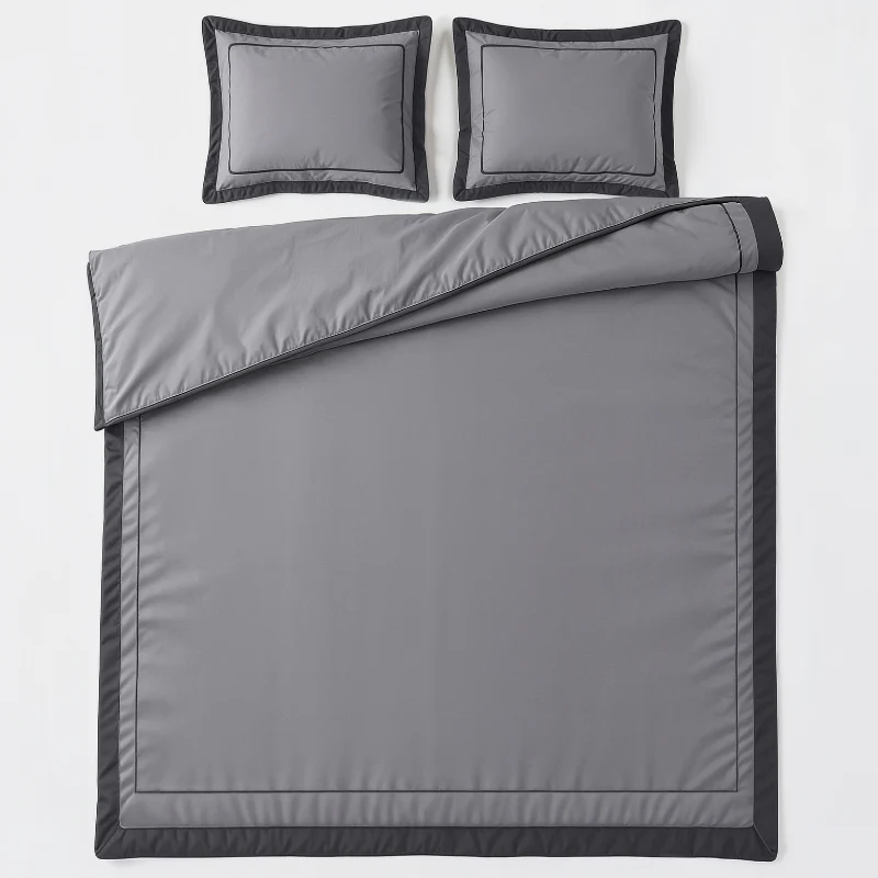 Dekbedovertrek Percale-Katoen - Hotel Gallardo - Grijs/Antraciet - Image 4
