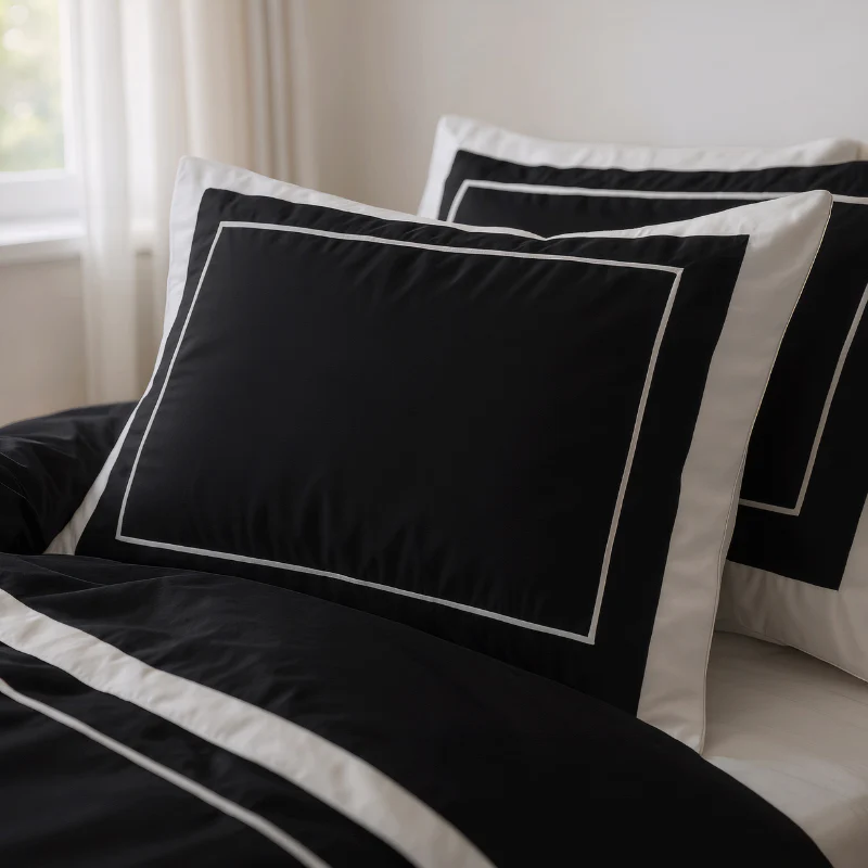 Dekbedovertrek Percale-Katoen - Hotel Gallardo - Zwart/Wit - Image 3