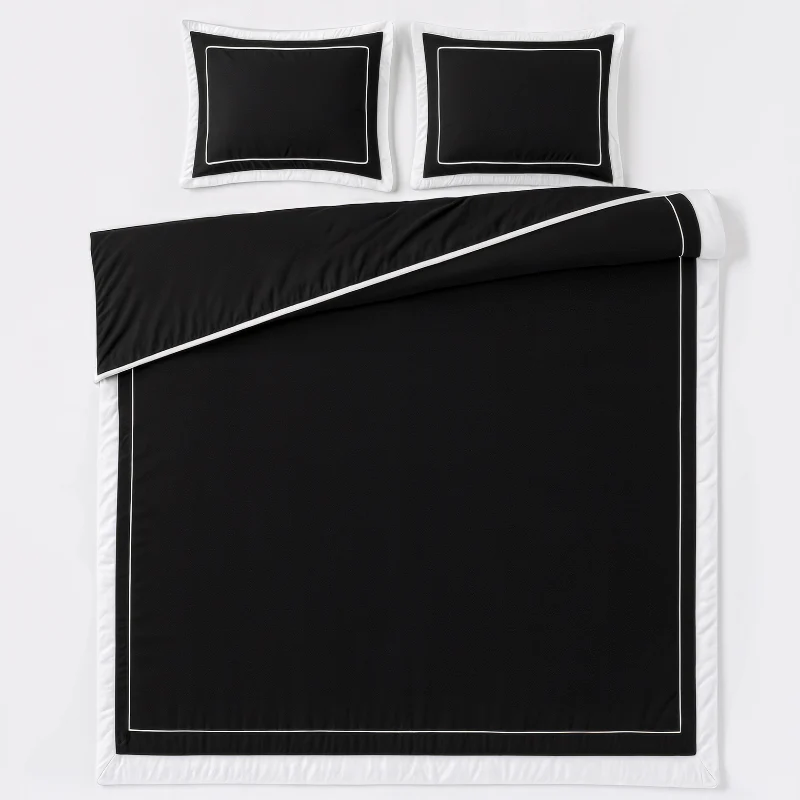 Dekbedovertrek Percale-Katoen - Hotel Gallardo - Zwart/Wit - Image 4