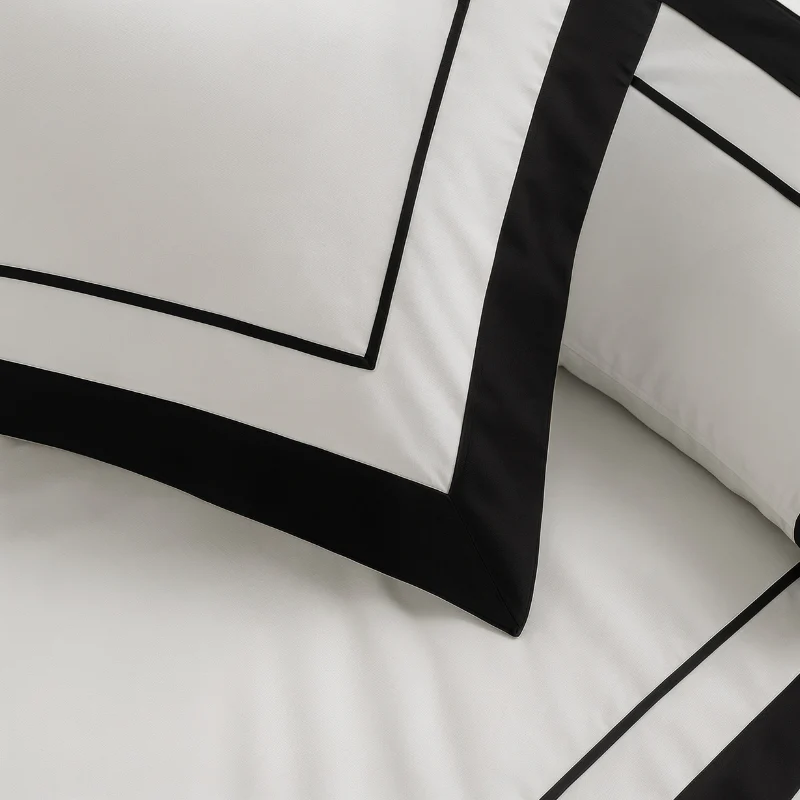 Dekbedovertrek Percale-Katoen - Hotel Gallardo - Wit/Zwart - Image 6