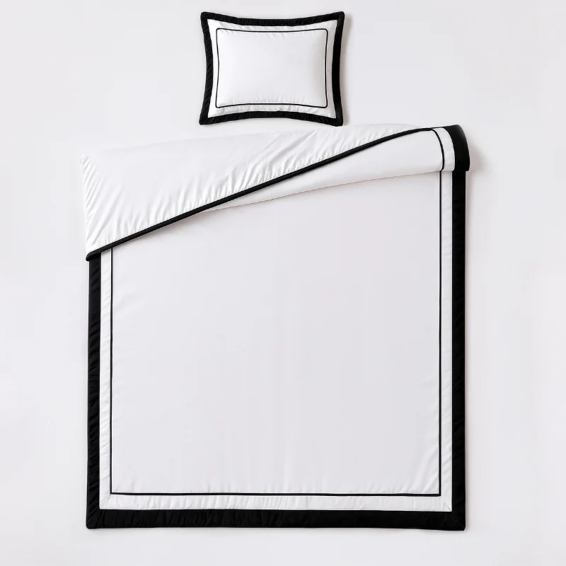 Dekbedovertrek Percale-Katoen - Hotel Gallardo - Wit/Zwart - Image 7