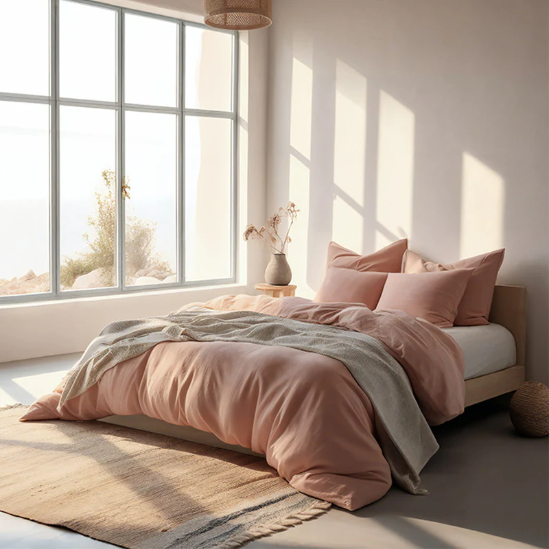 Dekbedovertrek Katoen Flanel - Uni - Zacht Roze - Image 6