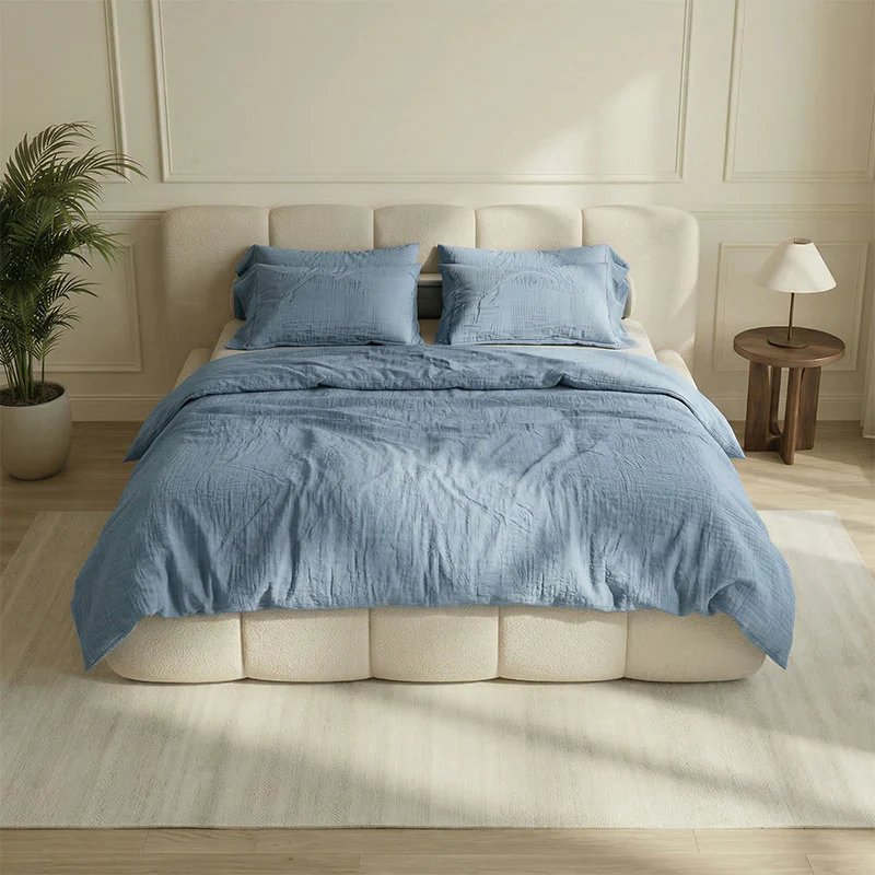 Dekbedovertrek Percale-Katoen - Mousseline - Blauw - Image 3