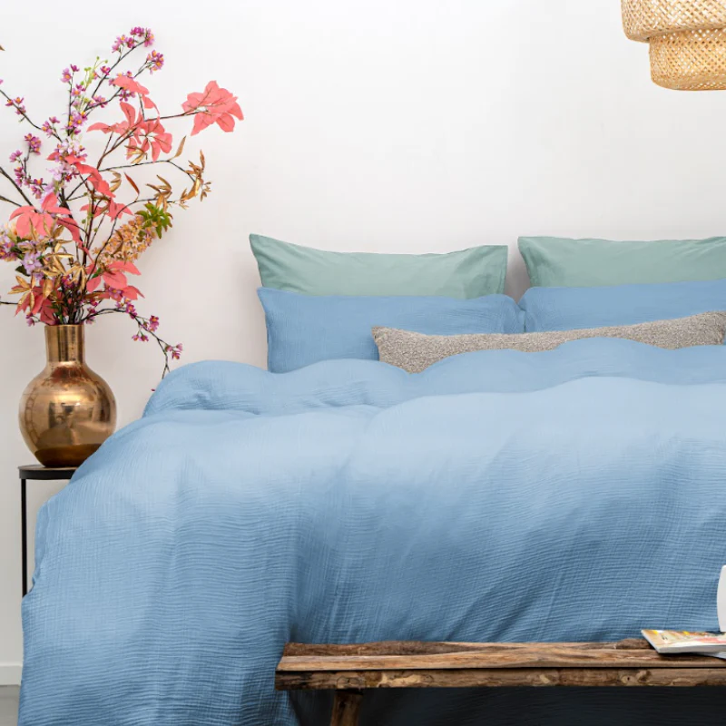 Dekbedovertrek Percale-Katoen - Mousseline - Blauw - Image 6