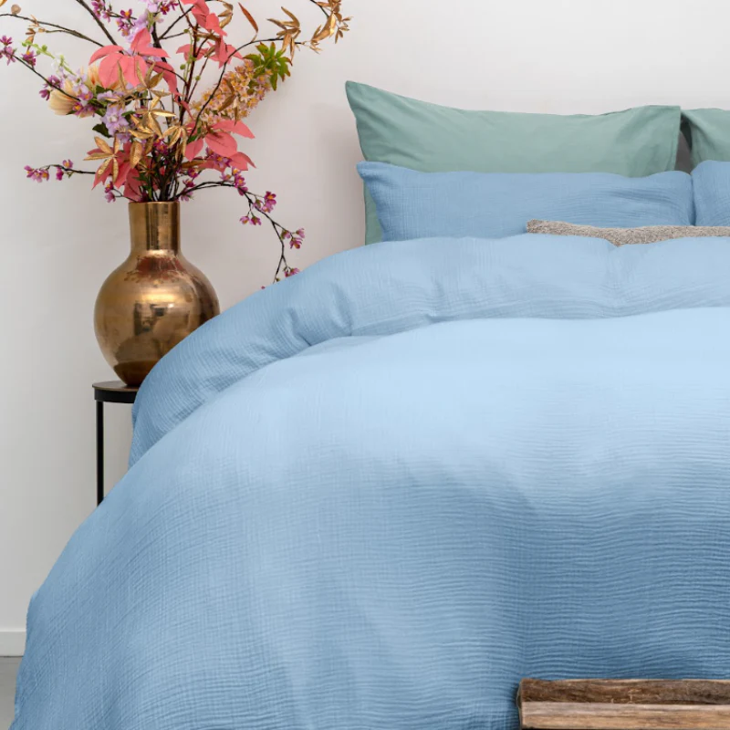 Dekbedovertrek Percale-Katoen - Mousseline - Blauw - Image 8