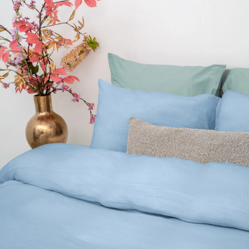 Dekbedovertrek Percale-Katoen - Mousseline - Blauw - Image 9