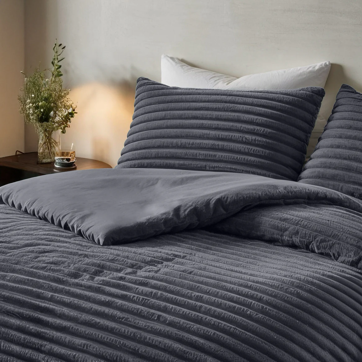 Dekbedovertrek Teddy Rib - Antraciet - Image 9