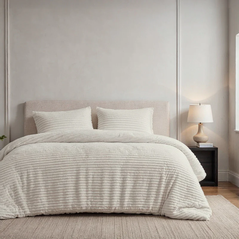 Dekbedovertrek Teddy Rib - Creme/Off White - Image 6