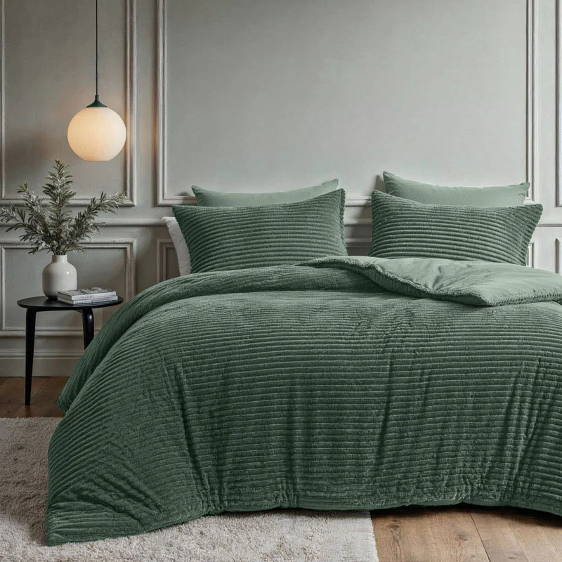 Dekbedovertrek Teddy Rib - Groen - Image 4