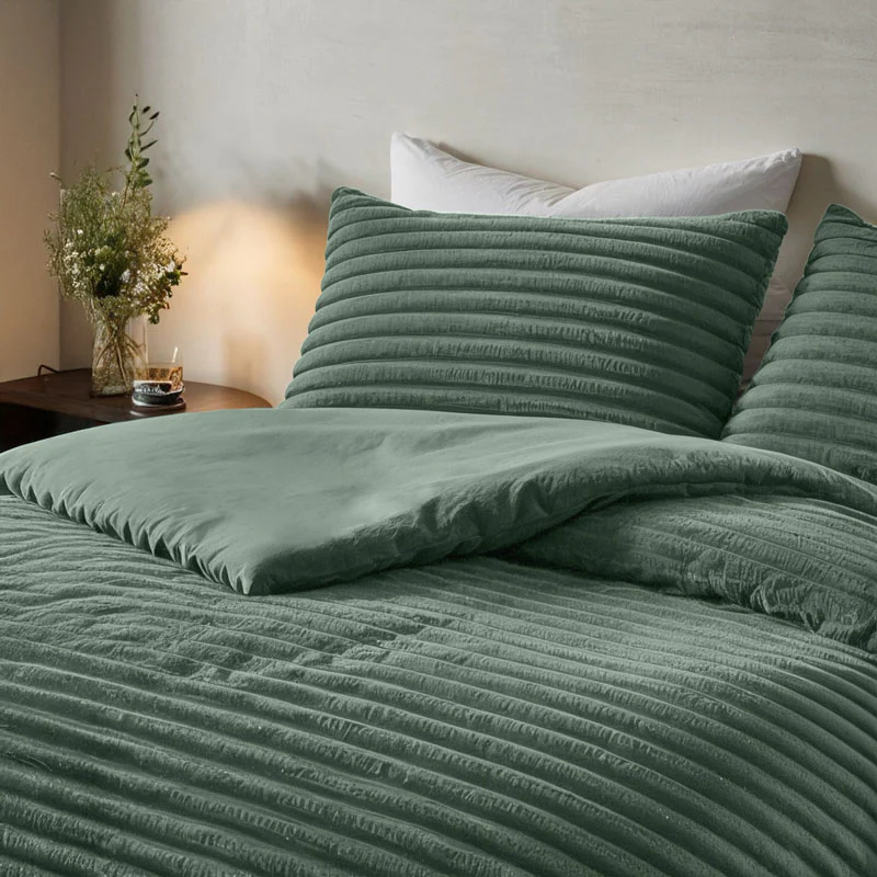 Dekbedovertrek Teddy Rib - Groen - Image 6