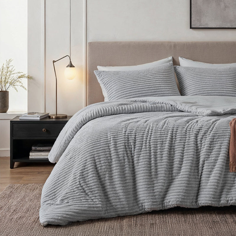 Dekbedovertrek Teddy Rib - Licht Grijs - Image 9