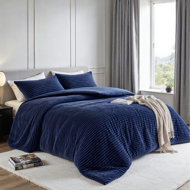 Dekbedovertrek Teddy Rib - Navy - Image 8