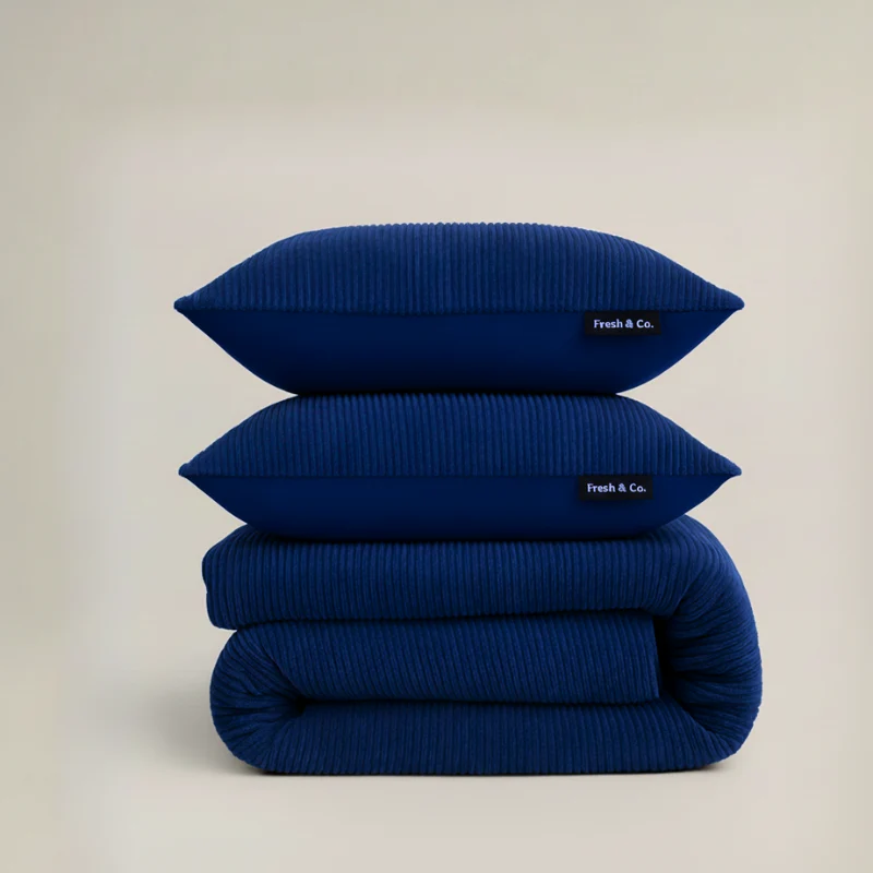 Dekbedovertrek Teddy Rib - Navy - Image 9