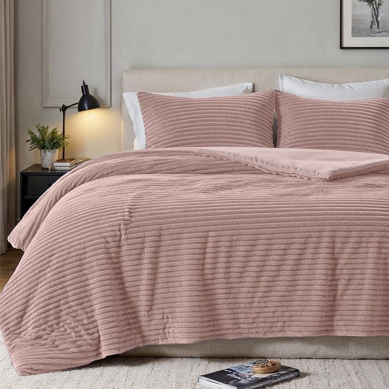 Dekbedovertrek Teddy Rib - Oud Roze - Image 3