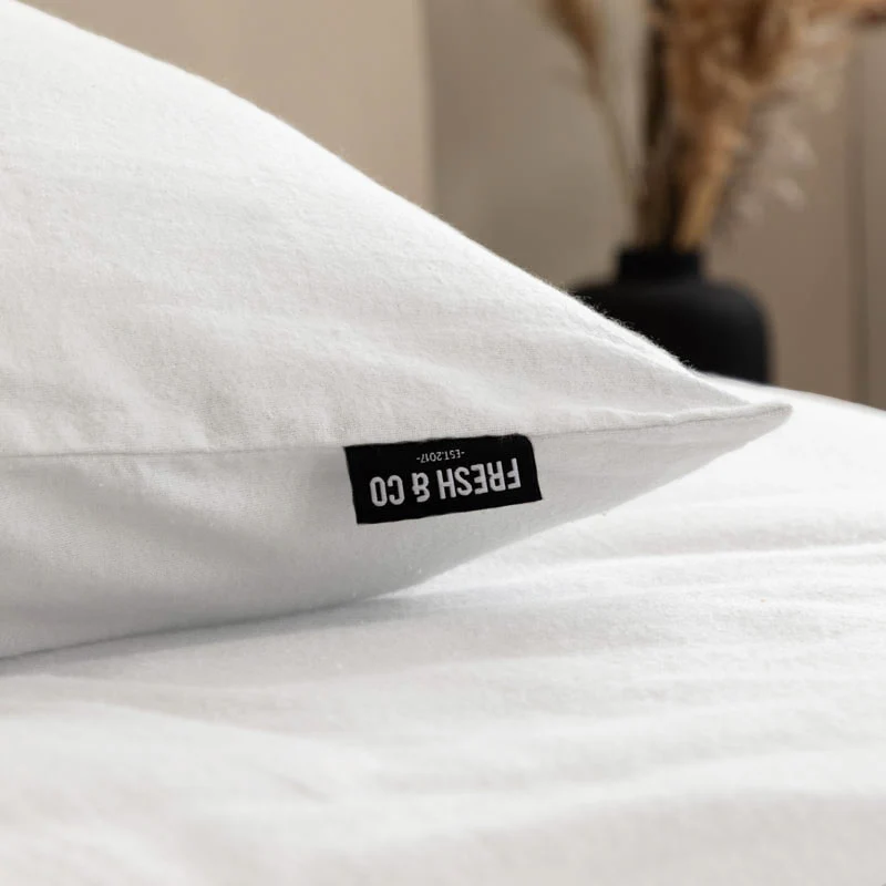 Dekbedovertrek Katoen Flanel - Uni  - Wit - Image 4