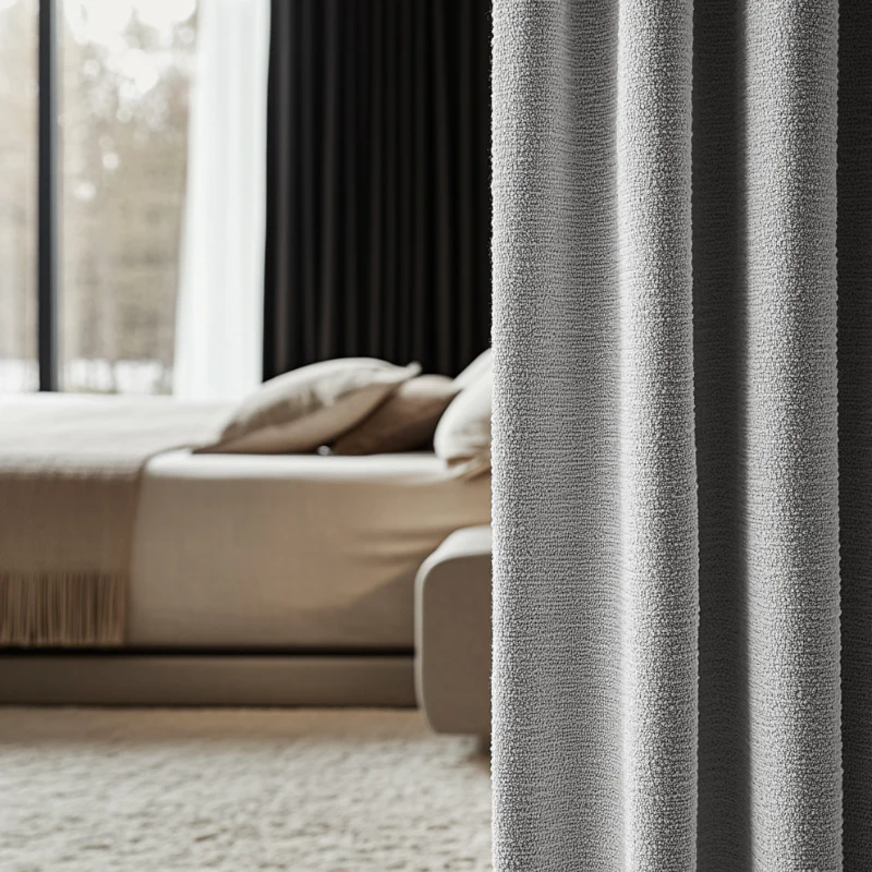 Gordijnen Bouclé - Haken of Ringen - Lichtgrijs - Image 4