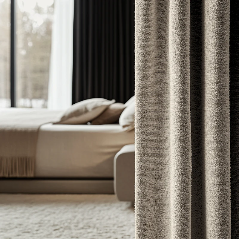 Gordijnen Bouclé - Haken of Ringen - Zand - Image 3