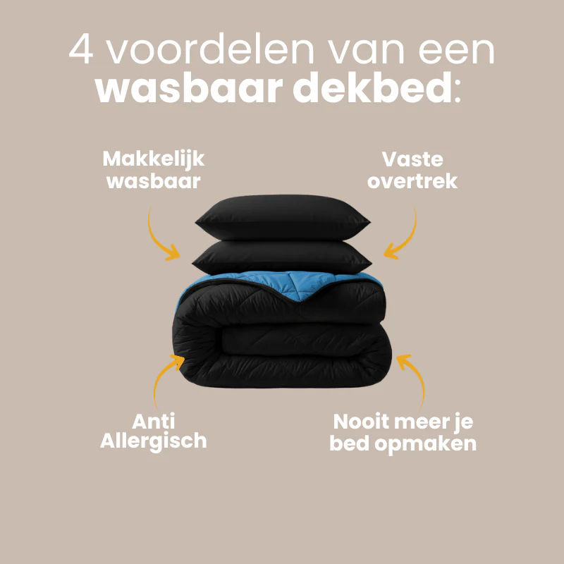 Lazy Dekbed Zonder Overtrek - Zwart/Blauw - Image 11
