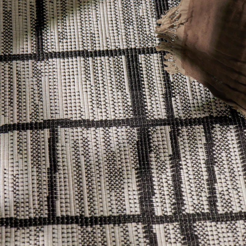 Vloerkleed Crouch Rond - Zwart Wit - Image 5